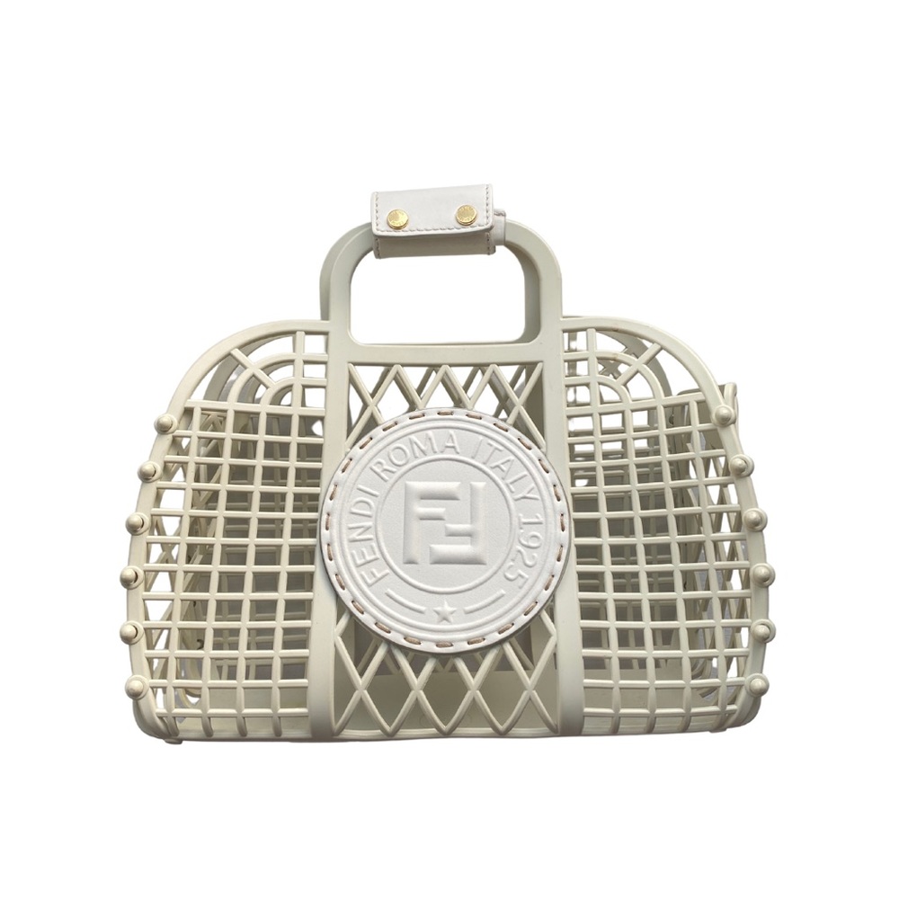 Fendi - vintage PV basket in beige/gold